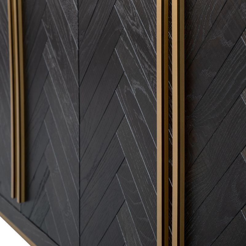 Wellington 180CM Sideboard Black And Brass Closeup