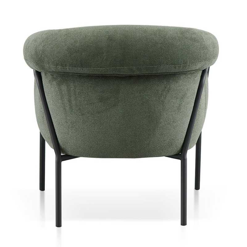 Westvale Fabric Armchair Olive Green Back Side View