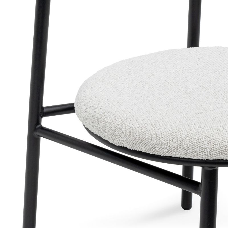 Willoughby Fabric Dining Chair Moon White And Black Seat
