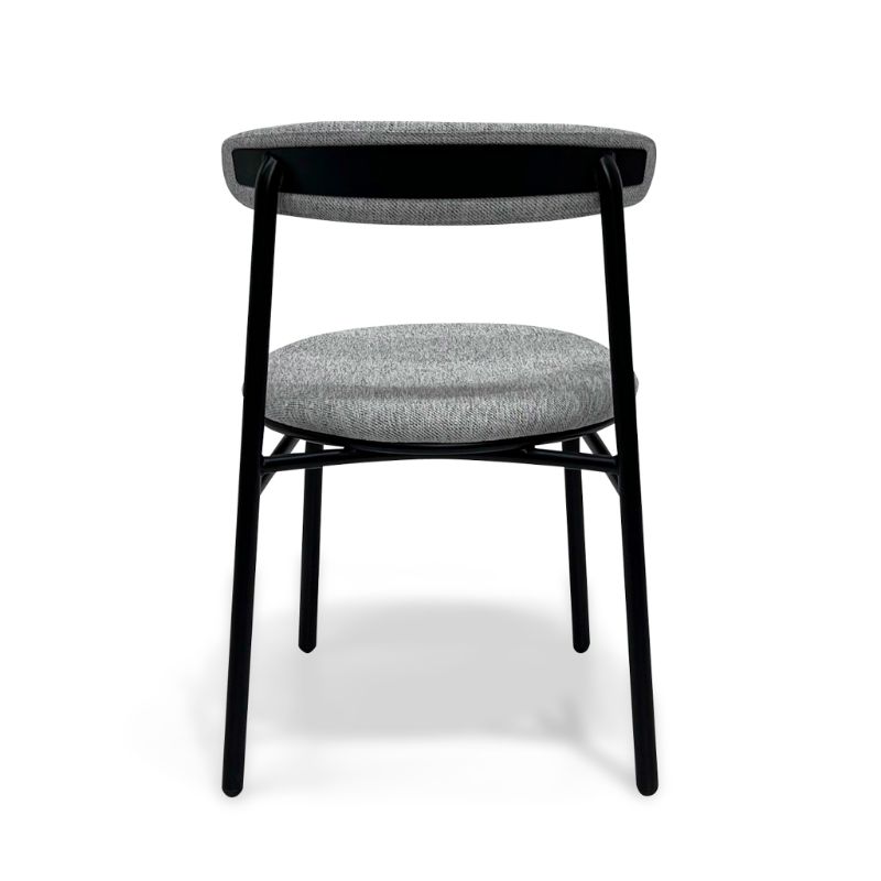 Willoughby Fabric Dining Chair Silver Grey And Black Back