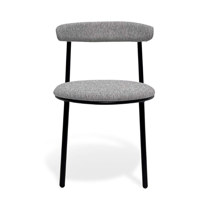 Willoughby Fabric Dining Chair Silver Grey And Black Front