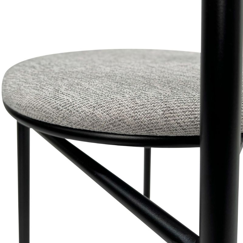 Willoughby Fabric Dining Chair Silver Grey And Black Seat