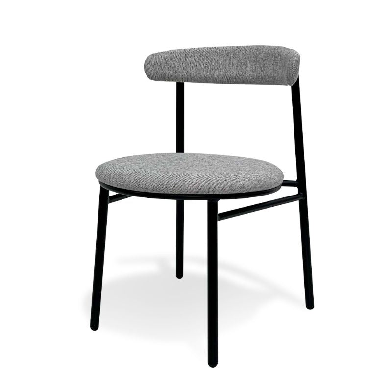 Willoughby Fabric Dining Chair Silver Grey And Black