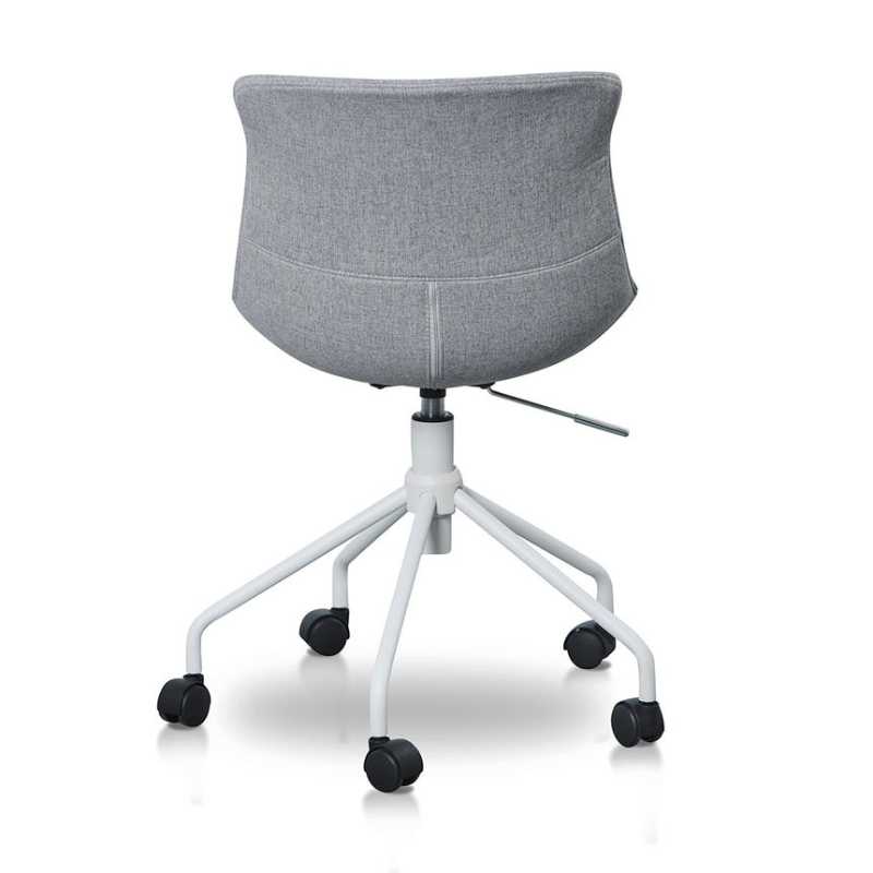 Woodberry Office Bar Chair Light Grey With White Base Back Side View