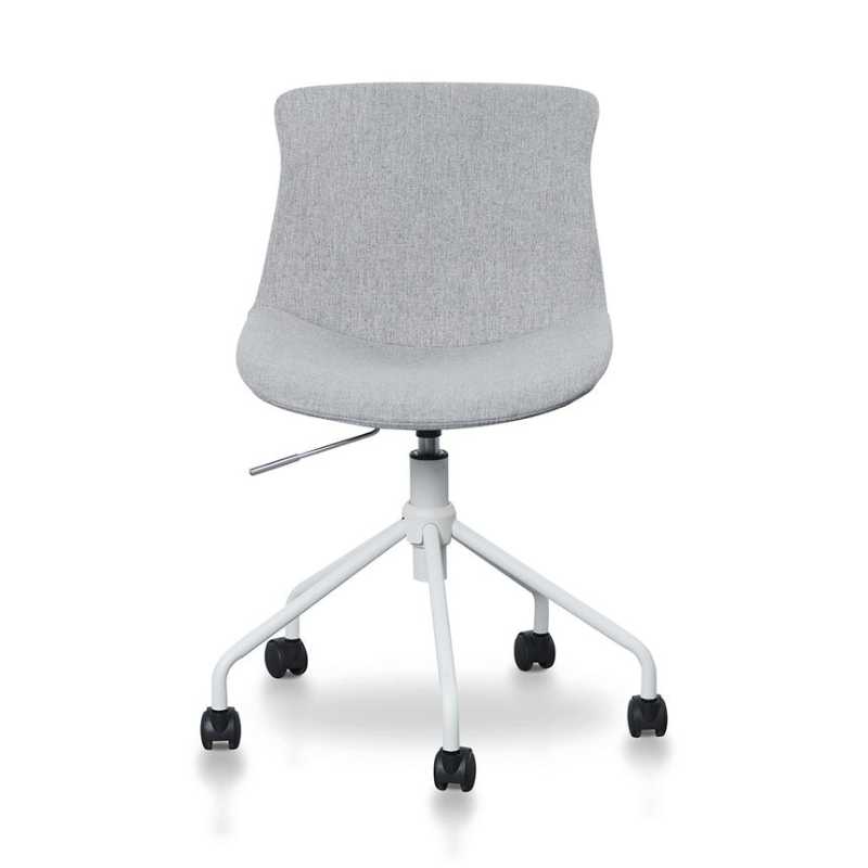 Woodberry Office Bar Chair Light Grey With White Base Front View