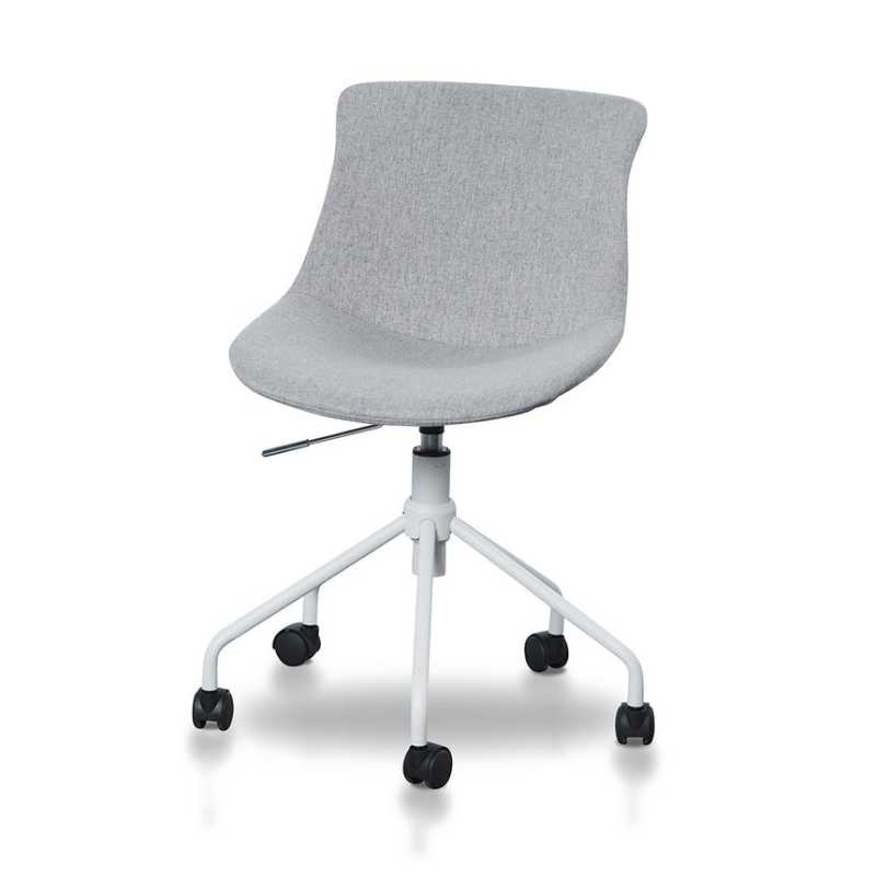 Woodberry Office Bar Chair Light Grey With White Base