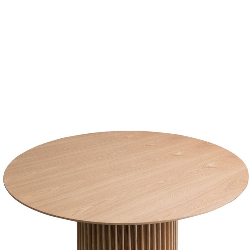 Woodland 120CM Round Wooden Dining Table Natural Top View