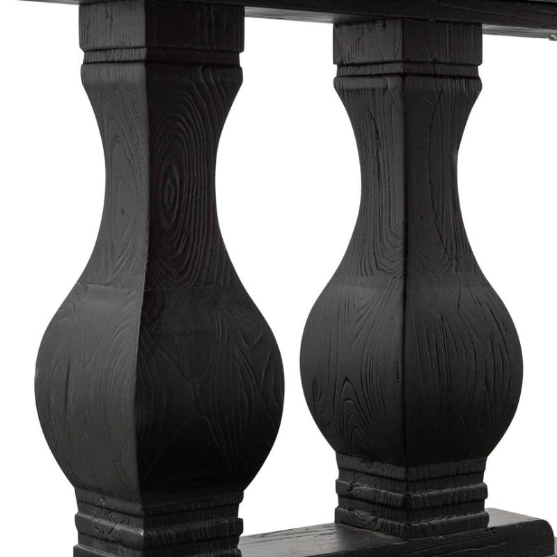 Woodshade 240CM Elm Wood Dining Table Full Black Legs Designe View