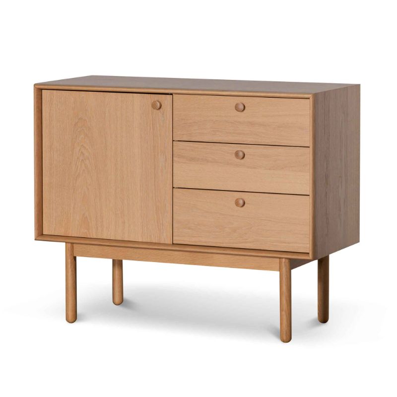 Wyndham Narrow Wooden Sideboard And Buffet Natural Angle View