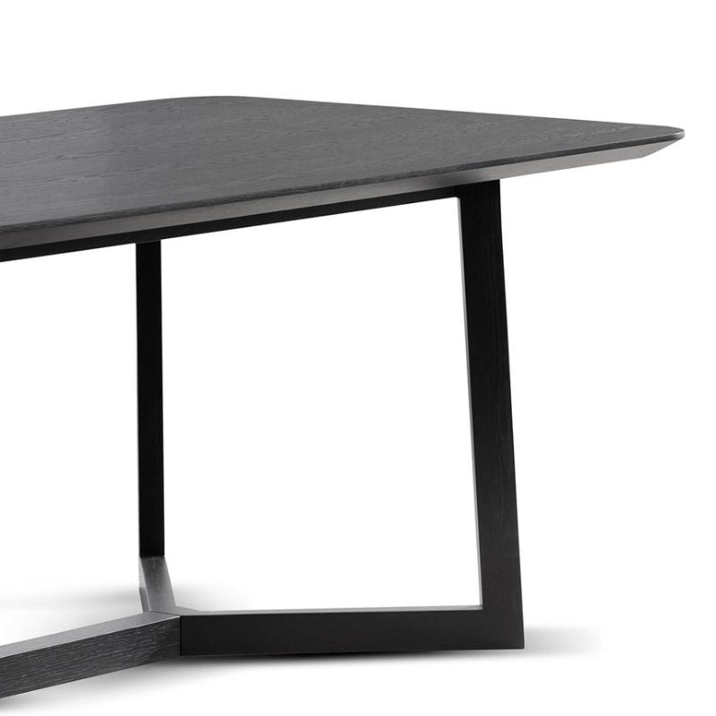 Yewridge 295CM Wooden Dining Table Full Black Right Side View