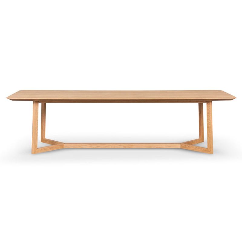 Yewridge 295CM Wooden Dining Table Natural Front