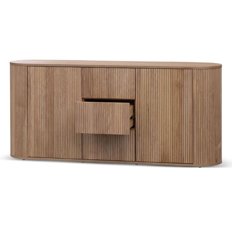 Zeppelin 180CM Sideboard Unit Natural Single Middle Drawer Open View