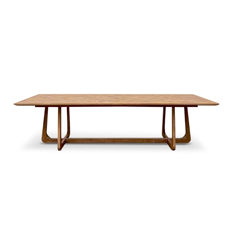 Zircon 300CM Oak Dining Table Natural Front