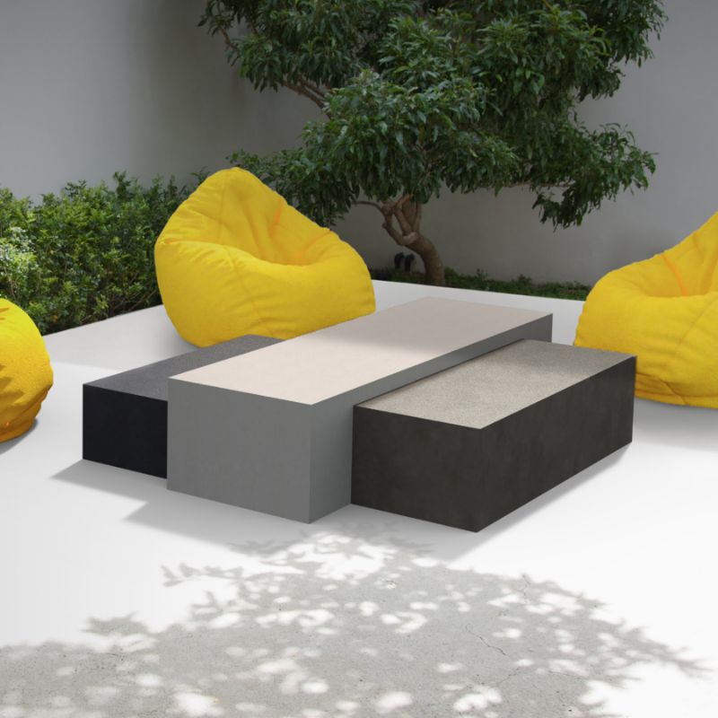Bloc L2 Concrete Coffee Table in Outdoor Space