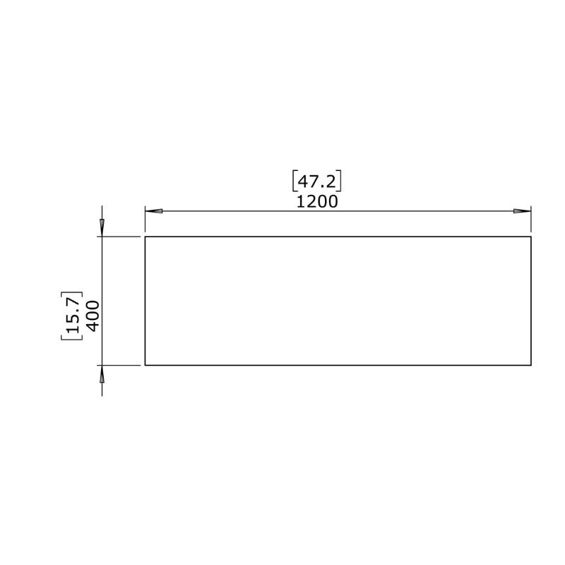 Bloc L2 Concrete Coffee Table Top View Drawing