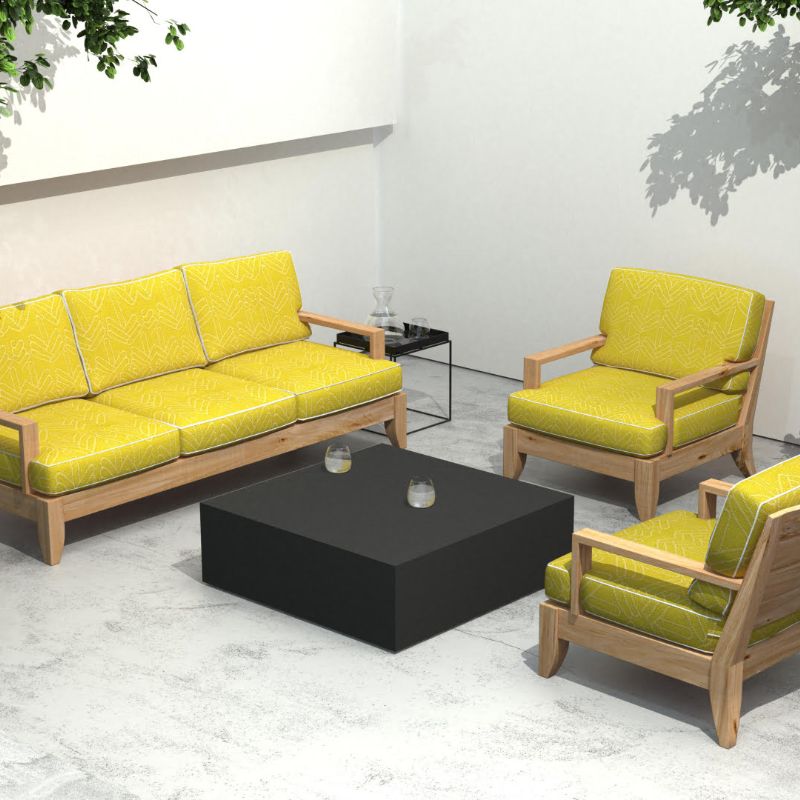 Bloc L4 Concrete Coffee Table With Sofa in Outdoor