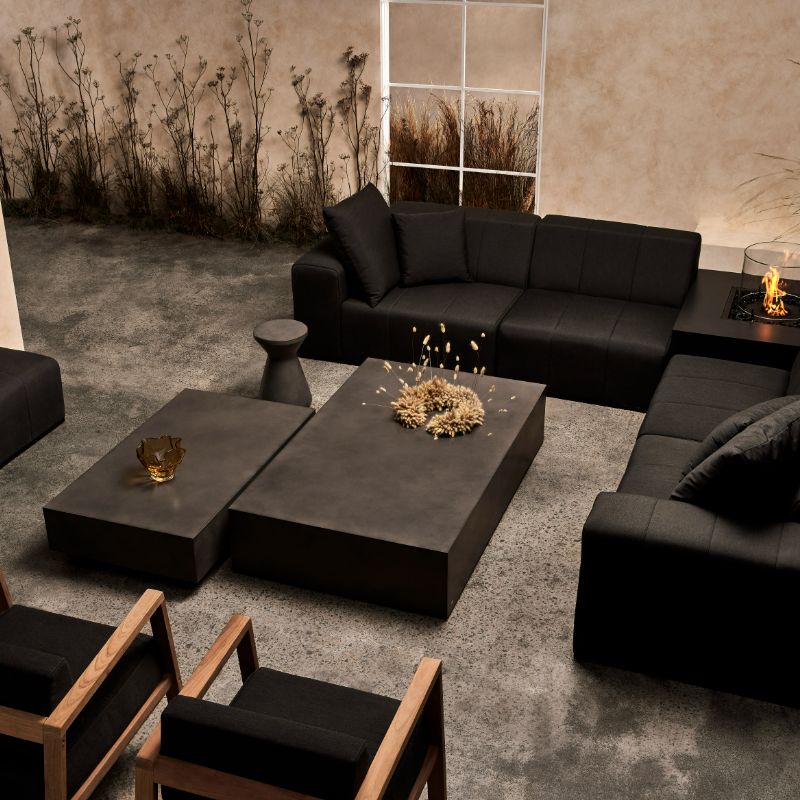 Bloc L5 Concrete Coffee Table With a Full Sofa Set Cushion