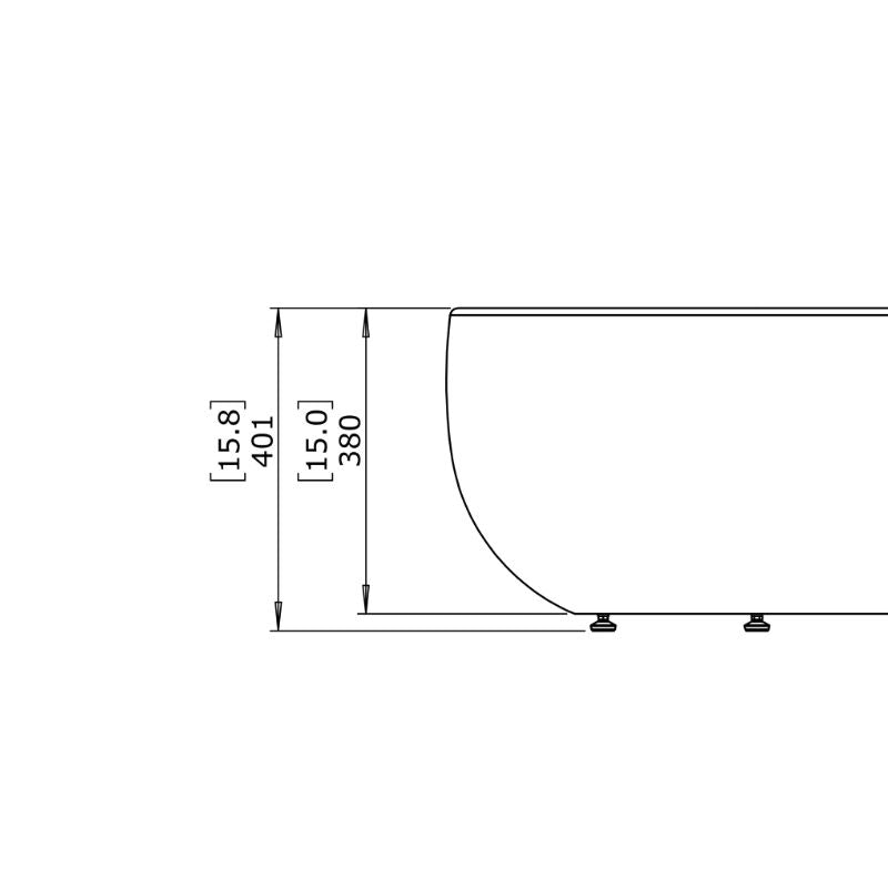 Circ M1 Concrete Coffee Table Front View Drawing