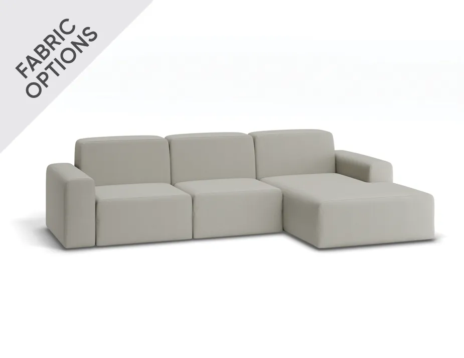 Block 3 Seater Chaise Sofa