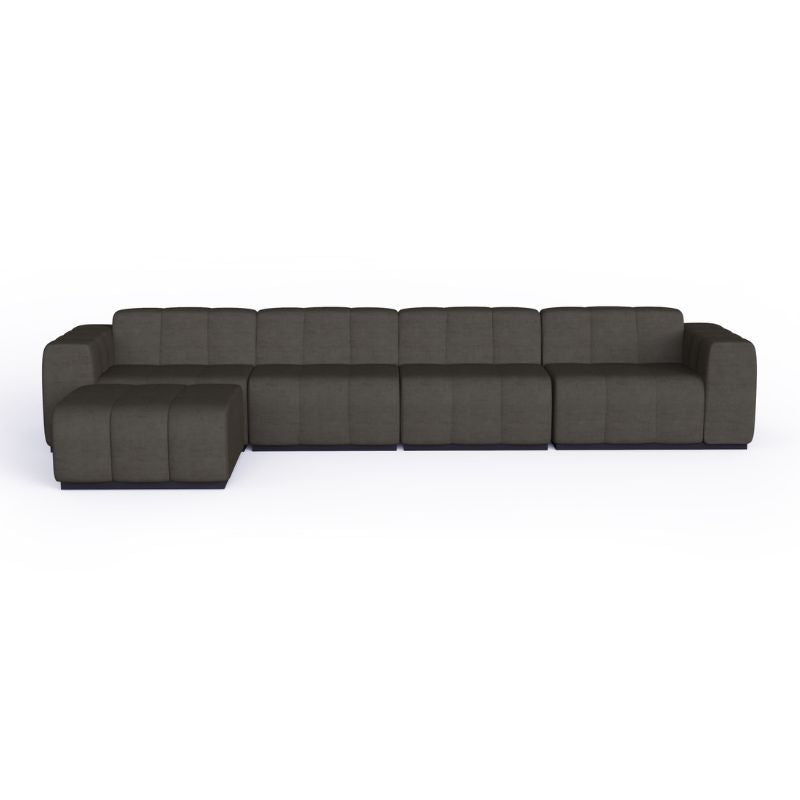 Connect Modular 5 Sofa Chaise Flanelle Front