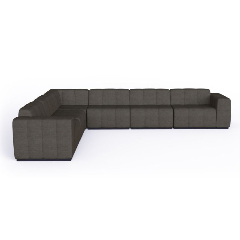 Connect Modular 6 L-Sectional Sofa Flanelle Front