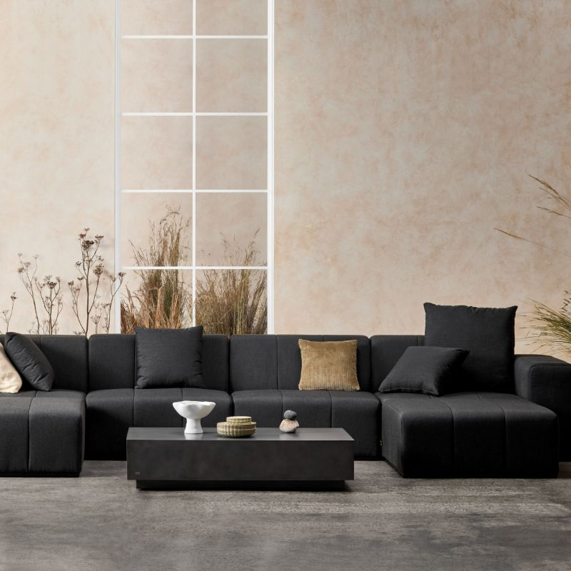 Connect Modular 6 L-Sectional Sofa Full Set With Table Cushion
