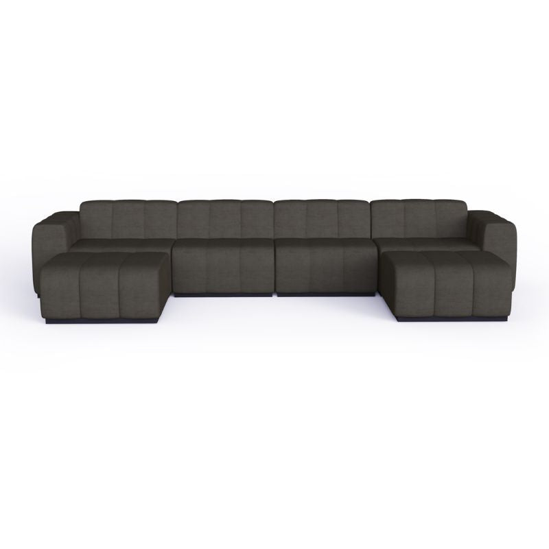 Connect Modular 6 U-Chaise Sectional Modular Sofas Flanelle Front