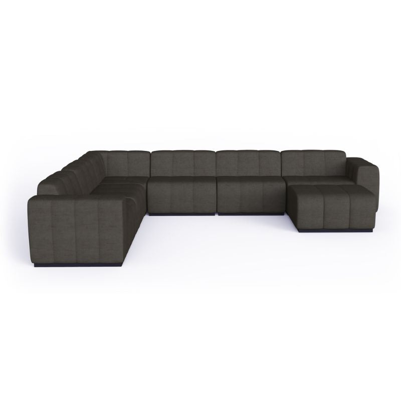Connect Modular 7 U-Sofa Chaise Sectional Flanelle Front