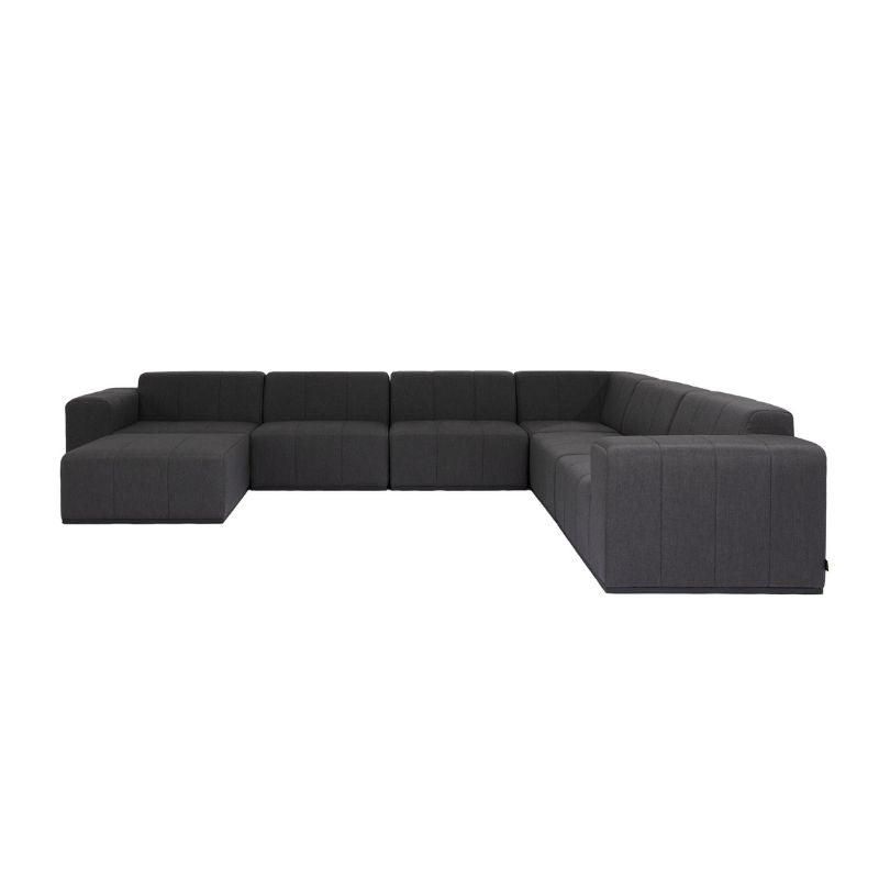 Connect Modular 7 U-Sofa Chaise Sectional Sooty Front