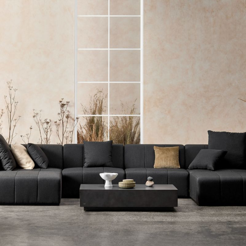 Connect Modular 7 U-Sofa Chaise Sectional With Coffee Table Cushion