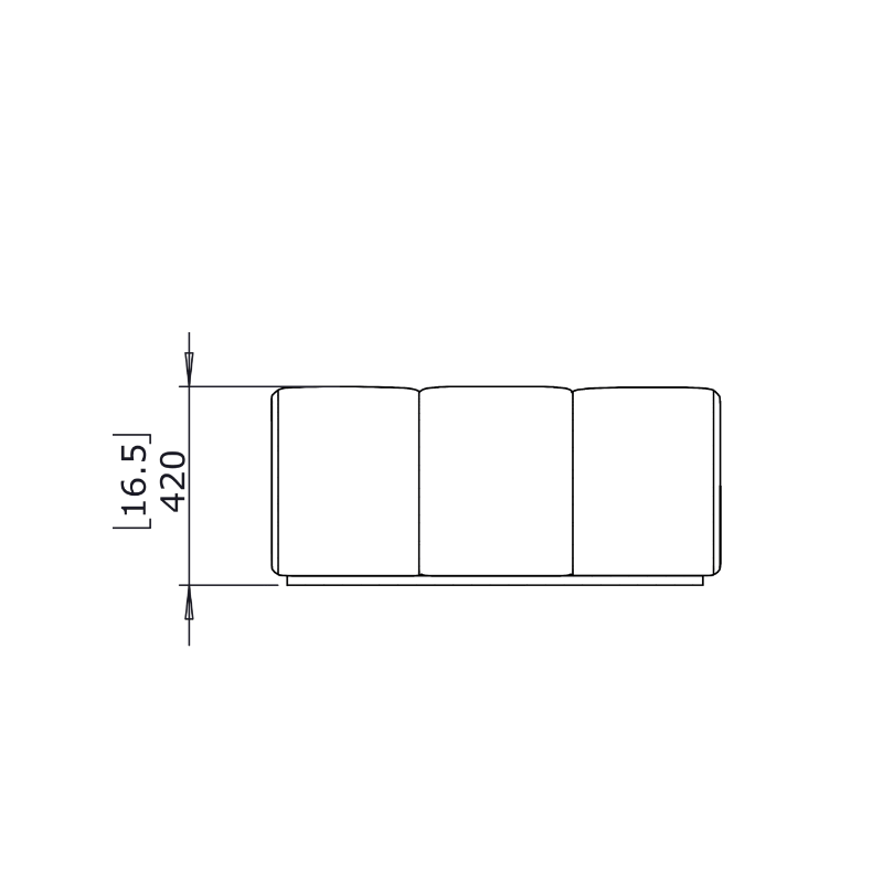 Connect O37 Modular Sofas Front Drawing