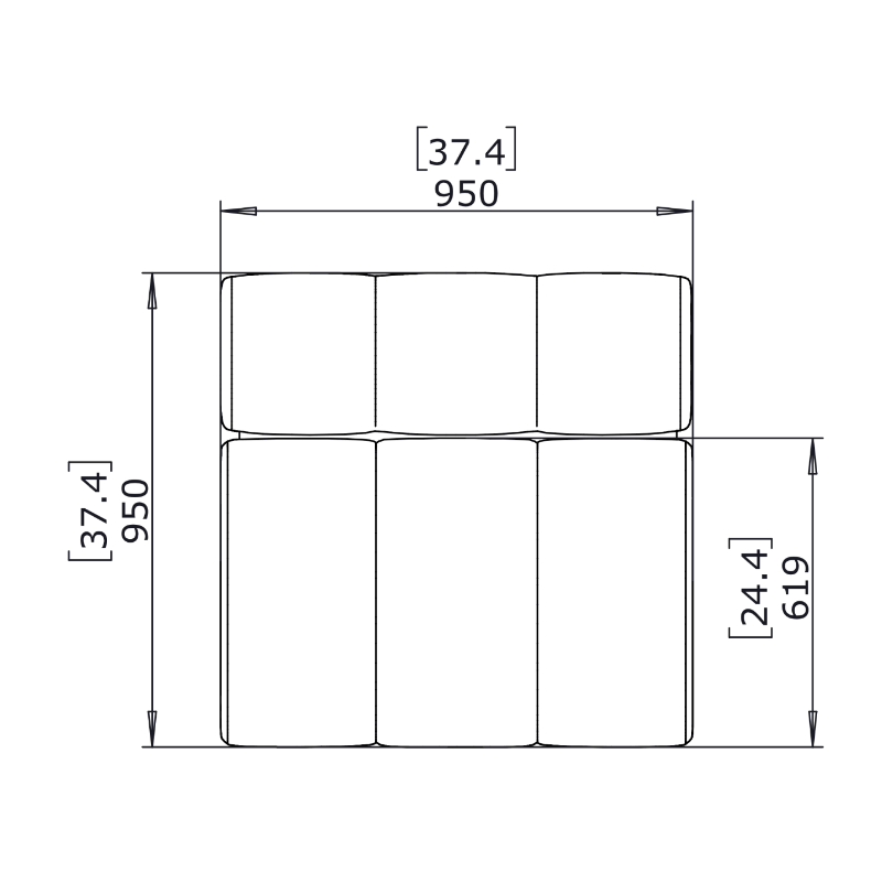 Connect S37 Modular Sofas Top Drawing