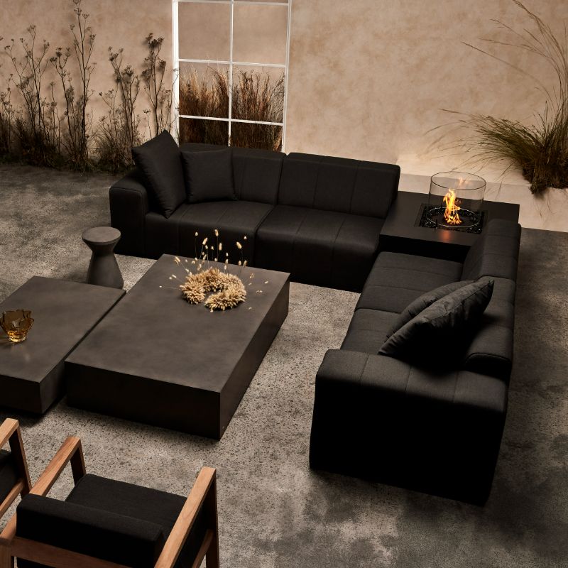 Cushion S26 Cushions Sooty in a Full Sofa Set in a Living Space