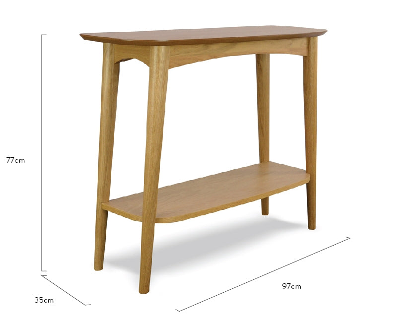 Kirkstone Narrow Console Table with Shelf