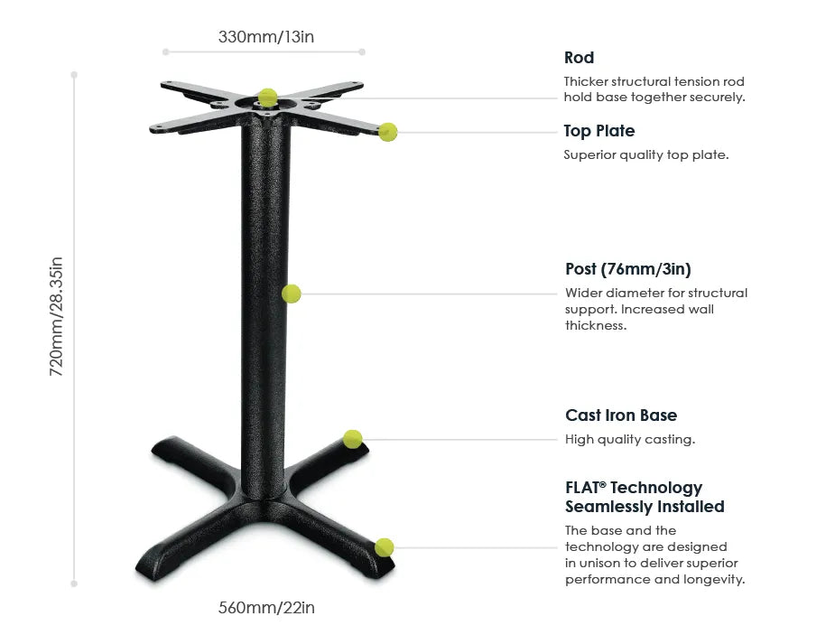 Flat Tech KX22 Cafe Table Base