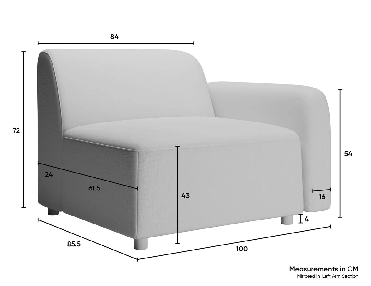 Atticus Modular Sofa Arm Section