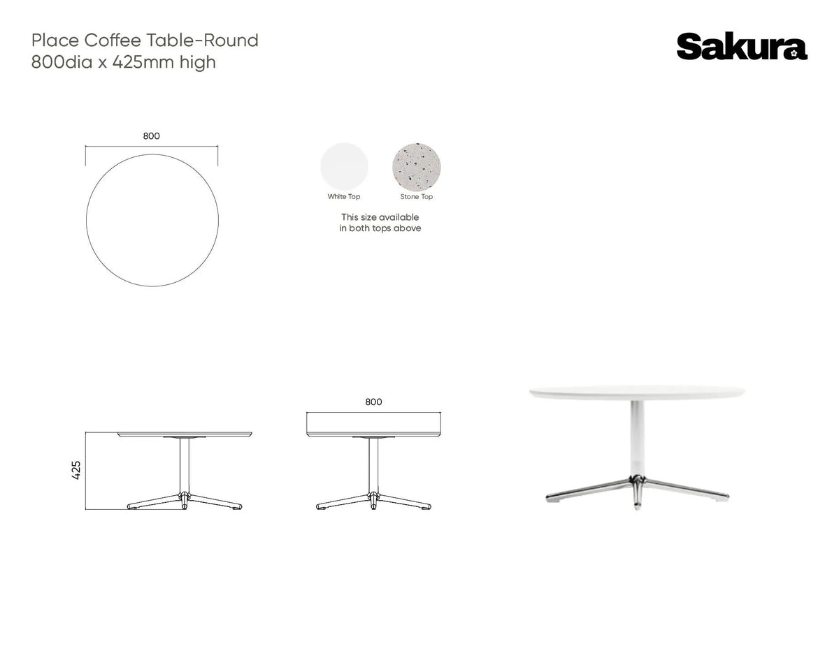 Place 80cm Round Coffee Table