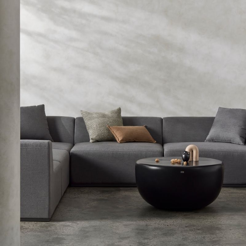 Relax C37 Modular Sofa flanelle with round table