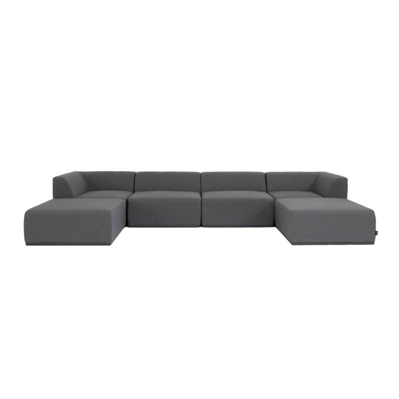 Relax Modular 6 U-Chaise Sectional Modular Sofas Flanelle Front