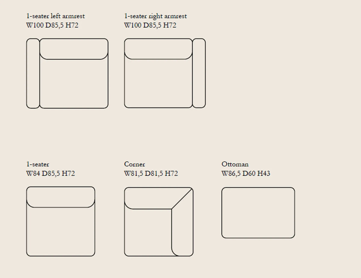 Atticus Modular Sofa Arm Section