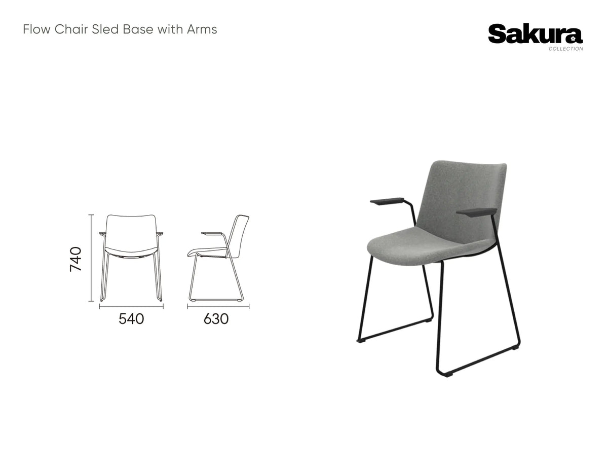 Flow Dining Armchair with Sled Base