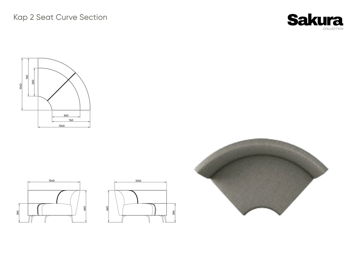 Kap 2 Seater Curved Section
