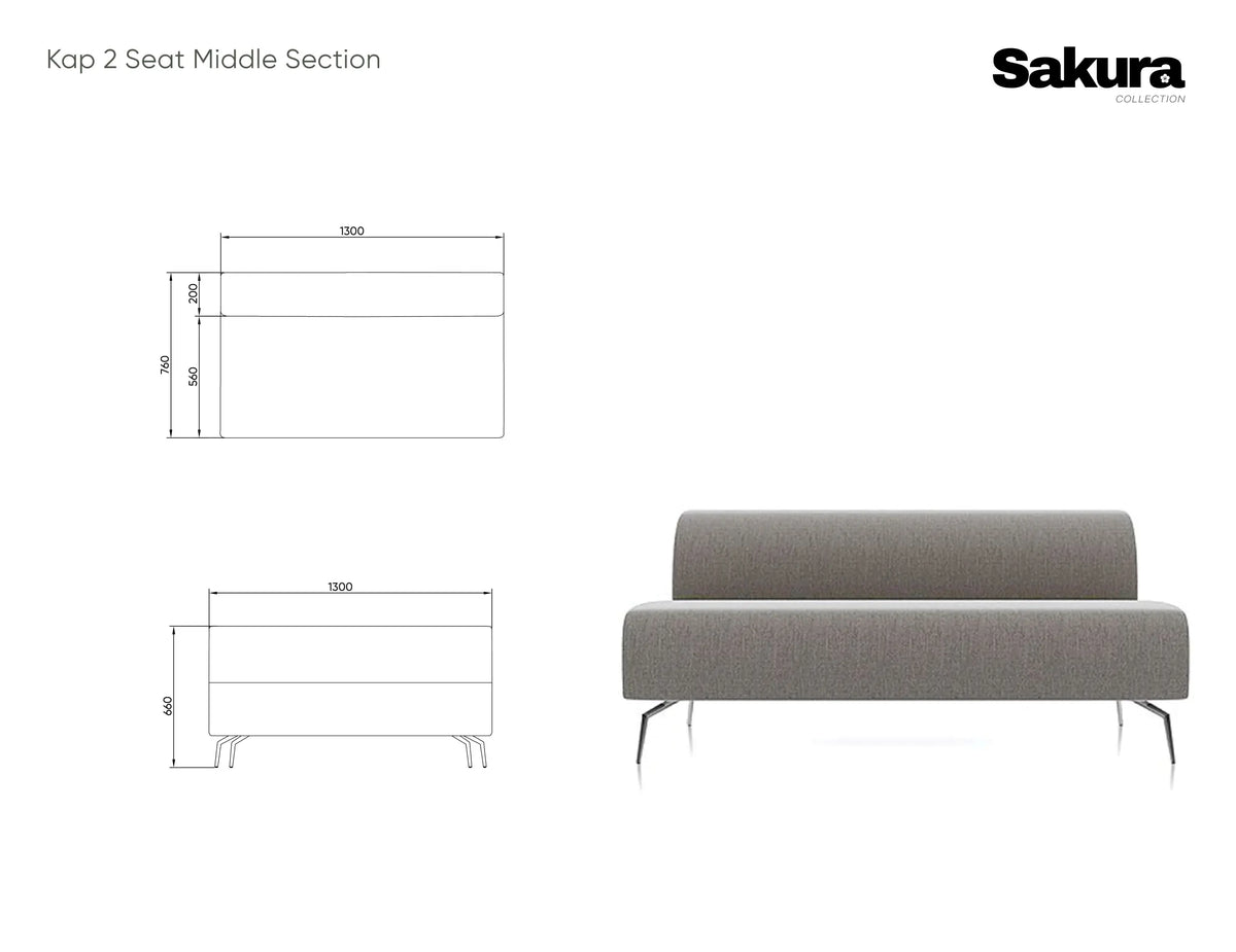 Kap 2 Seater Sofa Middle Section