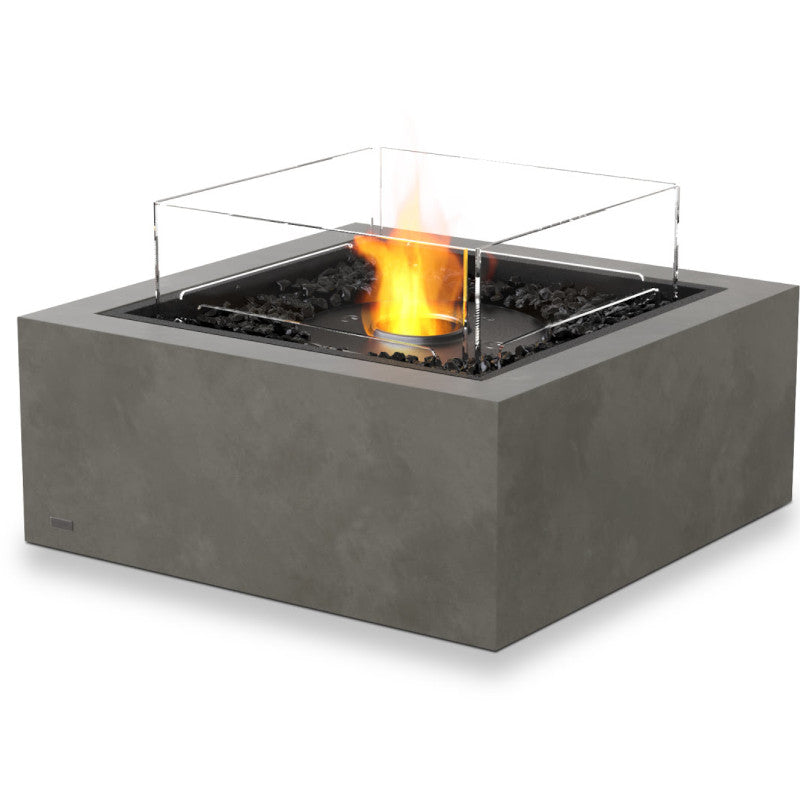 Base 30 ethanol fire pit table natural black