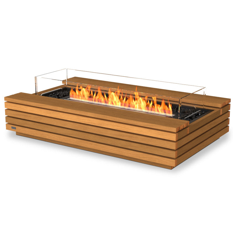 Cosmo 50 ethanol fire pit table teak black