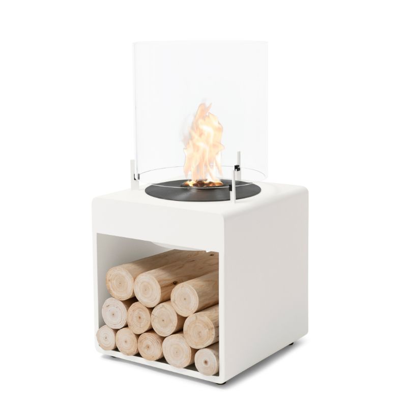 Pop 3L Low Ethanol Fireplace white with black burner