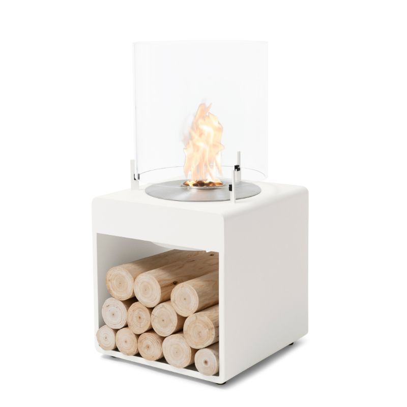 Pop 3L Low Ethanol Fireplace White with stainless steel burner