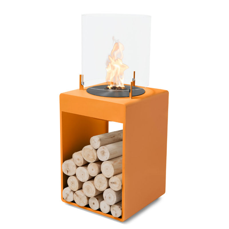 Pop 3T Tall Ethanol Fireplace orange with black burner