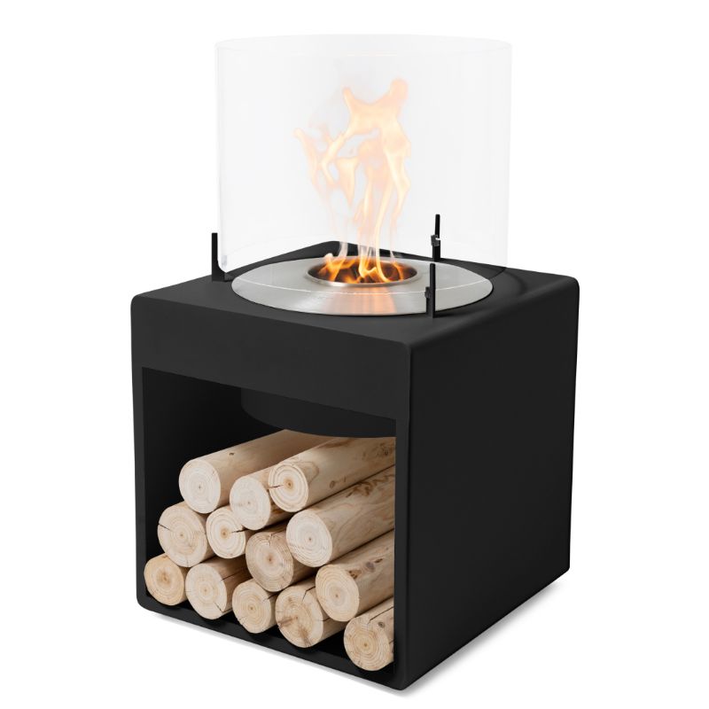 Pop 8L Low Ethanol Fireplace black with stainless steel burner