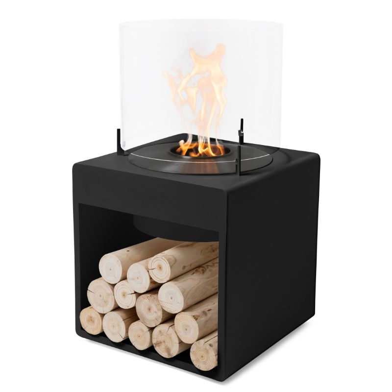 Pop 8L Low Ethanol Fireplace black with black burner